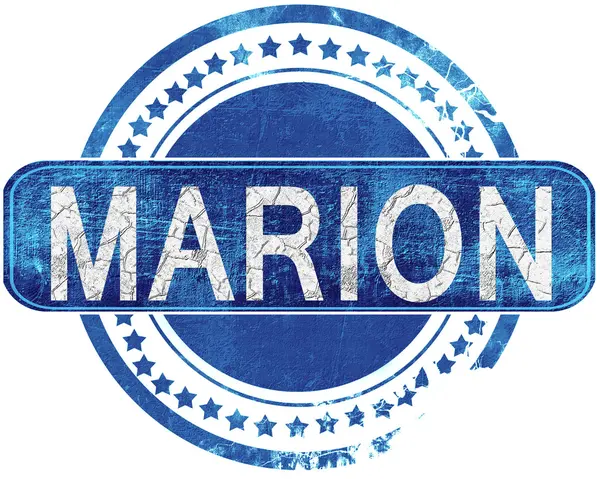 Marion grunge blauwe stempel. Geïsoleerd op wit. — Stockfoto
