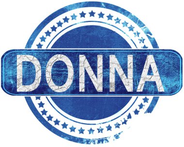 Donna grunge mavi pul. Beyaz izole.