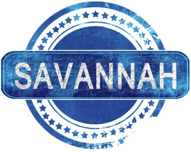 Savannah grunge mavi pul. Beyaz izole.