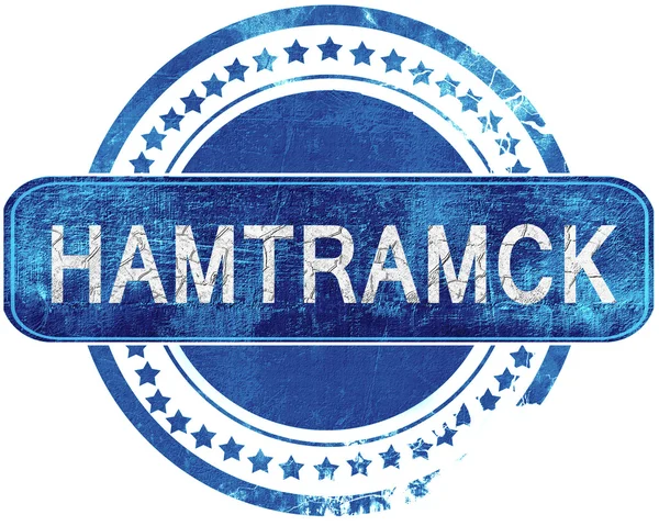 hamtrack grunge mavi pul. Beyaz izole.