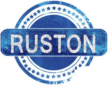 Ruston grunge mavi pul. Beyaz izole.