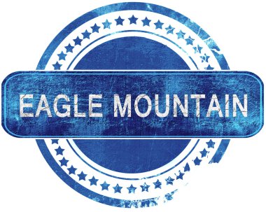 Kartal Dağ grunge mavi pul. Beyaz izole.