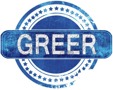 Greer grunge mavi pul. Beyaz izole.