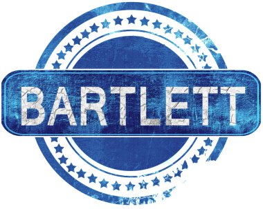 Bartlett grunge mavi pul. Beyaz izole.