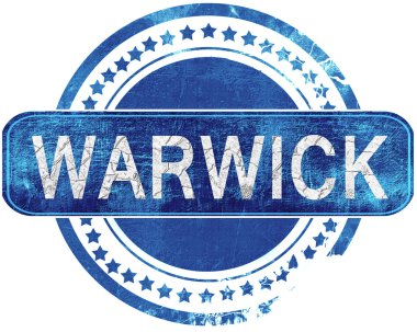 Warwick grunge mavi pul. Beyaz izole.