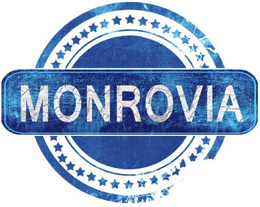 Monrovia grunge mavi pul. Beyaz izole.