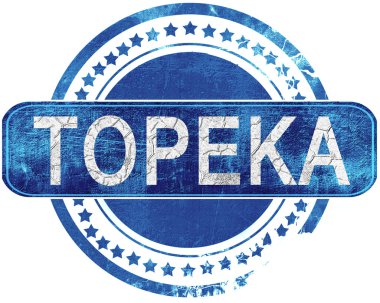 Topeka grunge mavi pul. Beyaz izole.