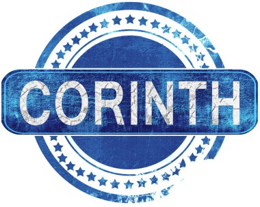 Korint grunge mavi pul. Beyaz izole.