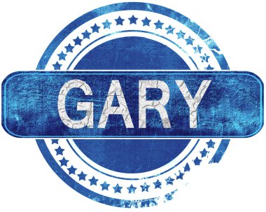 Gary grunge mavi pul. Beyaz izole.