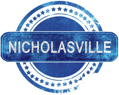 Nicholasville grunge mavi pul. Beyaz izole.