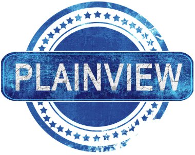 Plainview grunge mavi pul. Beyaz izole.