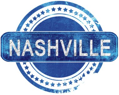 Nashville grunge mavi pul. Beyaz izole.
