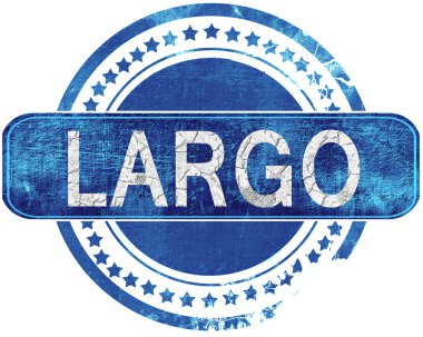 Largo grunge mavi pul. Beyaz izole.