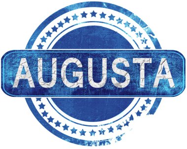 Augusta grunge mavi pul. Beyaz izole.