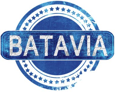 Batavia grunge mavi pul. Beyaz izole.