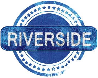 nehir kenarında grunge mavi pul. Beyaz izole.