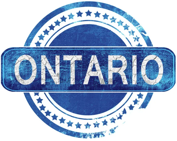 Ontario grunge mavi pul. Beyaz izole. — Stok fotoğraf