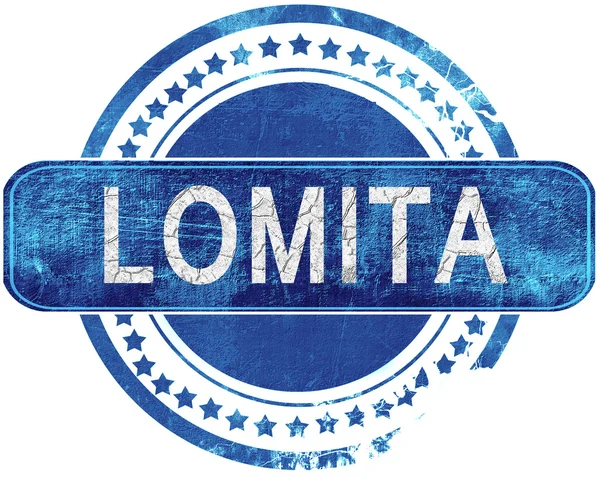 Lomita grunge mavi pul. Beyaz izole.