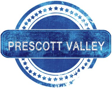 prescott valley grunge blue stamp. Isolated on white. clipart