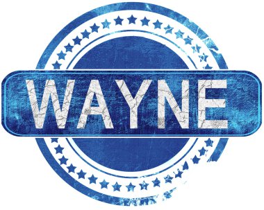 Wayne grunge mavi pul. Beyaz izole.