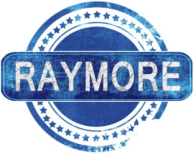 Raymore grunge mavi pul. Beyaz izole.