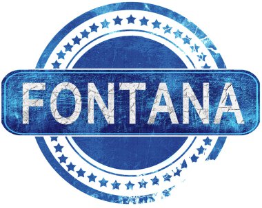 Fontana grunge mavi pul. Beyaz izole.