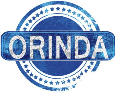 Orinda grunge mavi pul. Beyaz izole.