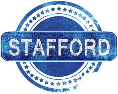 Stafford grunge mavi pul. Beyaz izole.