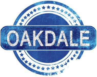 Oakdale grunge mavi pul. Beyaz izole.