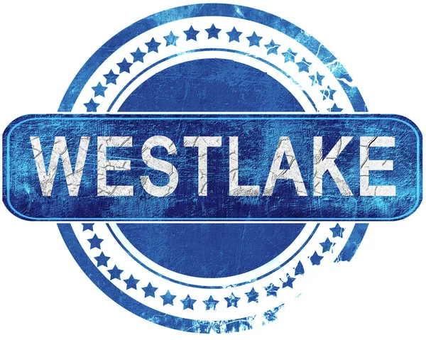 Westlake grunge mavi pul. Beyaz izole.