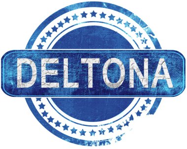 Deltona grunge mavi pul. Beyaz izole.