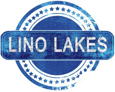 Lino lakes grunge mavi pul. Beyaz izole.