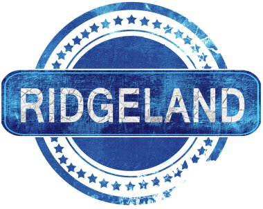 Ridgeland grunge mavi pul. Beyaz izole.