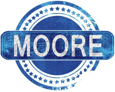 Moore grunge mavi pul. Beyaz izole.