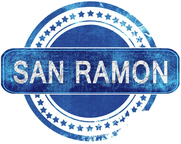 San ramon grunge mavi pul. Beyaz izole.