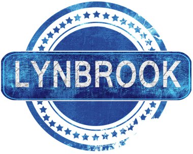 Lynbrook grunge mavi pul. Beyaz izole.