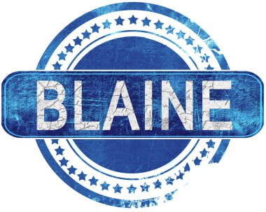 Blaine grunge mavi pul. Beyaz izole.