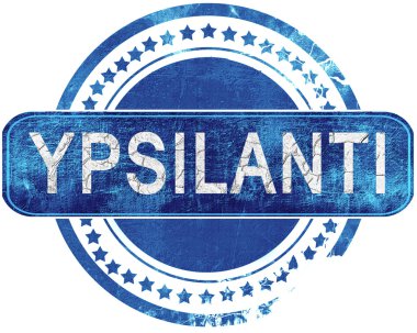 Ypsilanti grunge mavi pul. Beyaz izole.