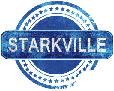 Starkville grunge mavi pul. Beyaz izole.