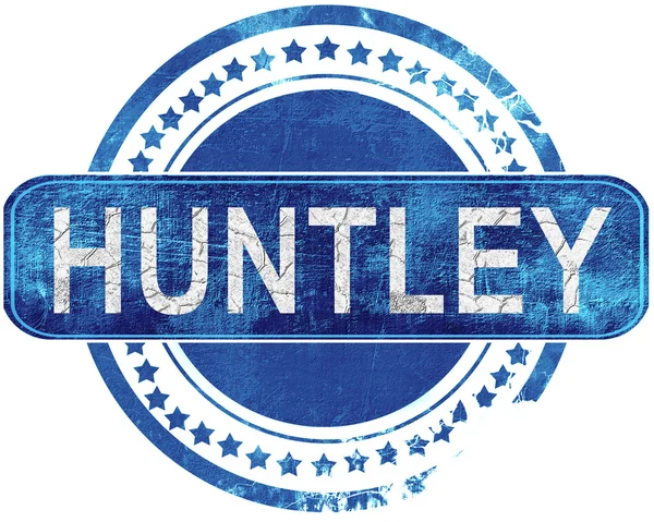 Huntley grunge mavi pul. Beyaz izole.