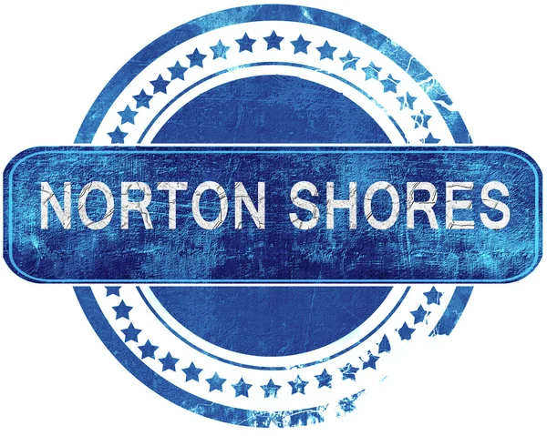 Norton shores grunge blue stamp. Aislado sobre blanco . — Foto de Stock