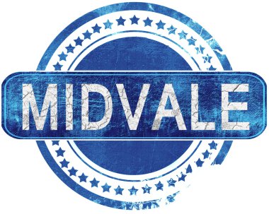 Midvale grunge mavi pul. Beyaz izole.