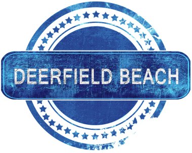 Deerfield beach grunge mavi pul. Beyaz izole.