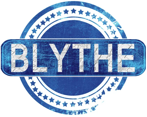 Blythe grunge mavi pul. Beyaz izole.