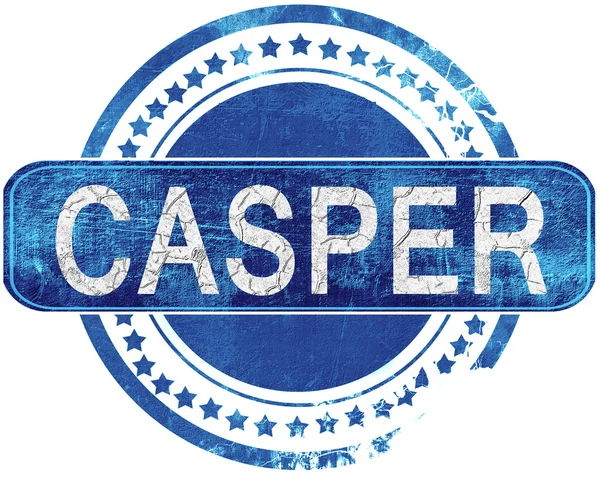 Casper grunge mavi pul. Beyaz izole.