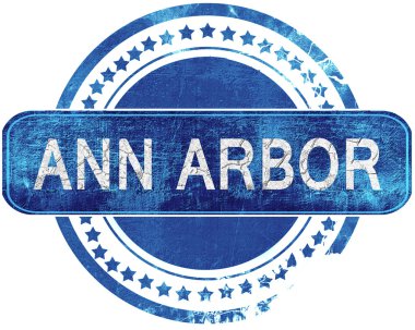 Ann arbor grunge mavi pul. Beyaz izole.