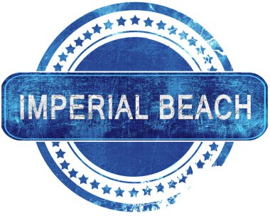 Imperial beach grunge mavi pul. Beyaz izole.