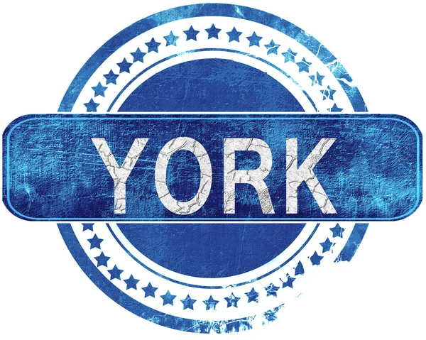 York grunge blue stamp. Isolated on white. — Stock Photo, Image