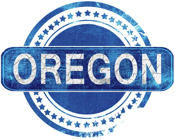 Oregon grunge blauwe stempel. Geïsoleerd op wit. — Stockfoto