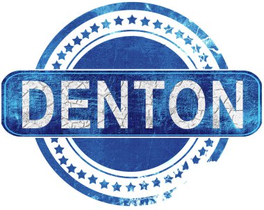 Denton grunge mavi pul. Beyaz izole.